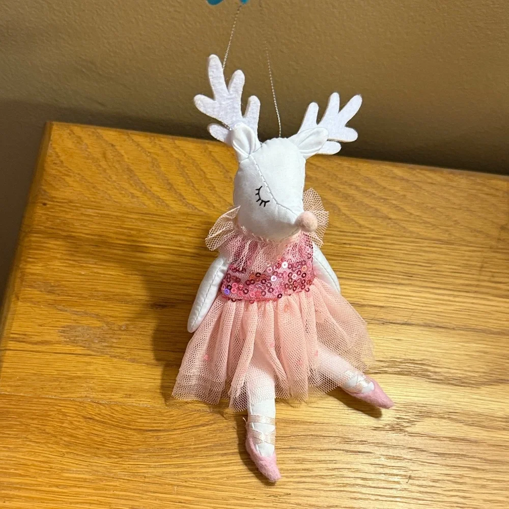 Target Pink and White Deer Ornament